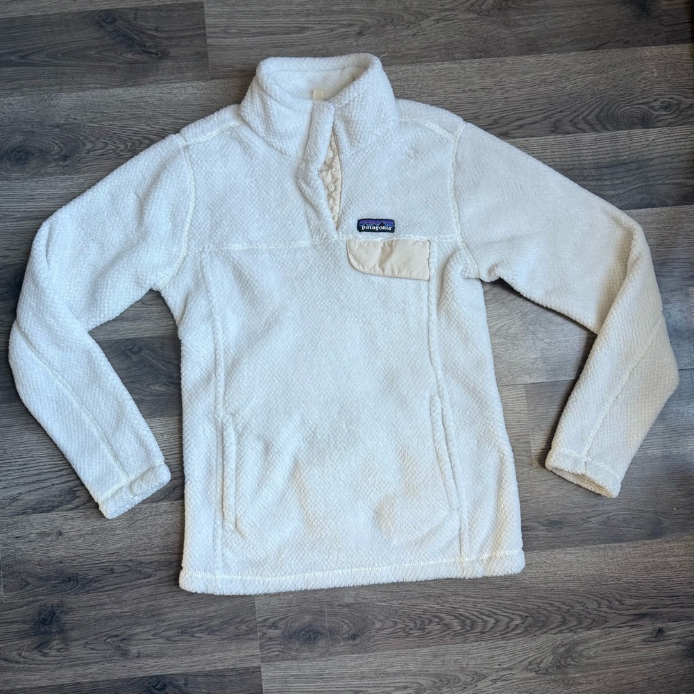 Patagonia Off-White & Cream Fleece Pull-Over